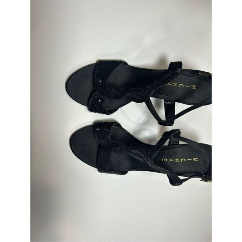 Black Sequin Evening Cocktail Heels Size 6